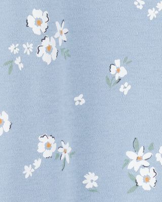 Product image 2 of Baby Floral 2-Way Zip Cotton Sleep & Play Pajamas - Blue