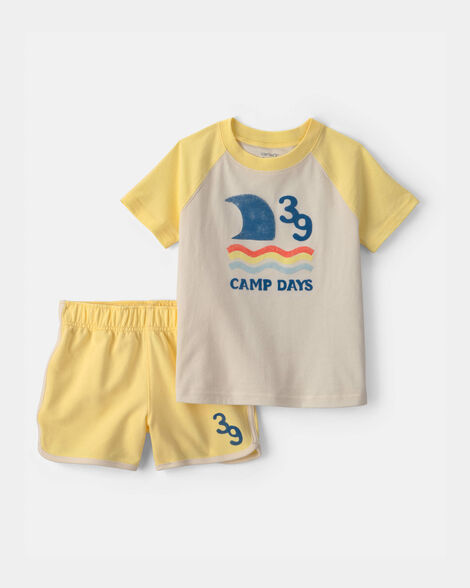 toddler boy 2-piece 'camp days' top & short set