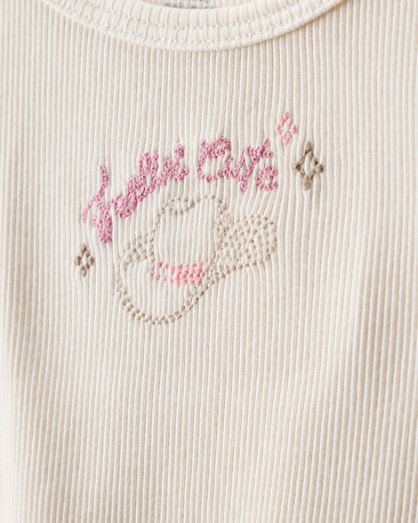 Product image 2 of Baby Girl Cowgirl Hat Cotton Short-Sleeve Top - Ivory