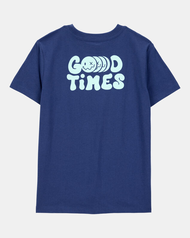 Product image 2 of Boys Smiley Face Short-Sleeve Graphic Tee - Navy