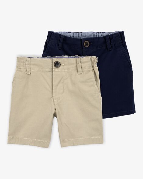 Product image 1 of Toddler Boy 2-Pack Stretch Chino Uniform Shorts - Navy/Khaki