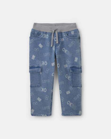 Toddler Boy Love Valentine's Day Baggy Jeans - Light Wash