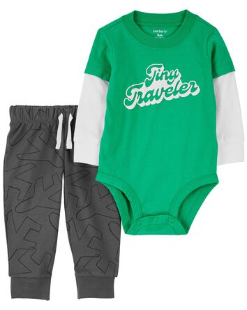 Baby 2-Piece Tiny Traveler Bodysuit Pant Set