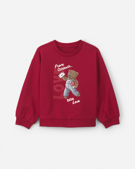 Toddler Girl 'From OshKosh With Love' Bear Valentine's Day Pullover Sweatshirt - Red