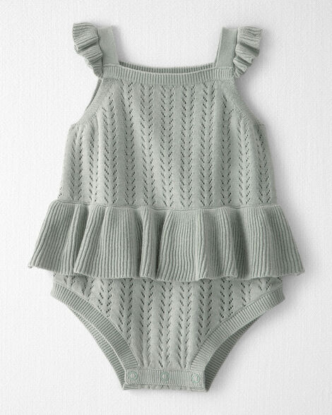 Baby Girl Organic Cotton Sweater Knit Bubble