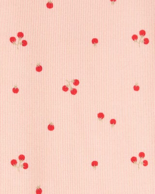 Product image 2 of Baby Tomato Print Ribbed Short-Sleeve Bodysuit - Pink