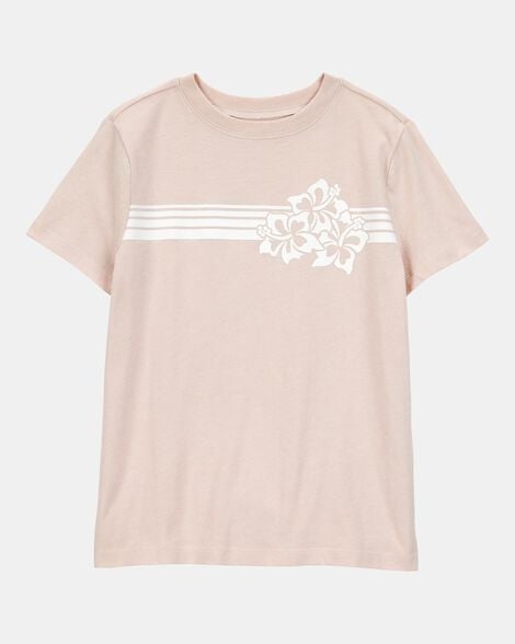 boys floral short-sleeve graphic tee - khaki