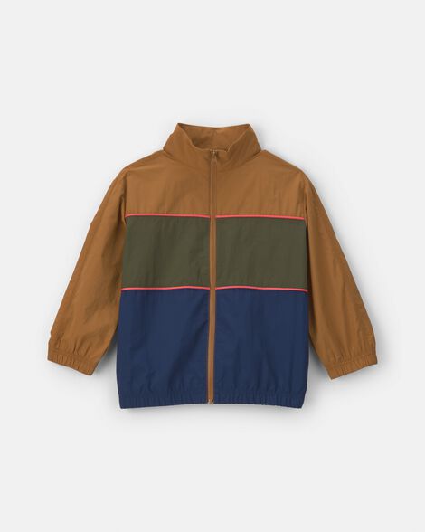 boys color block active zip-up jacket