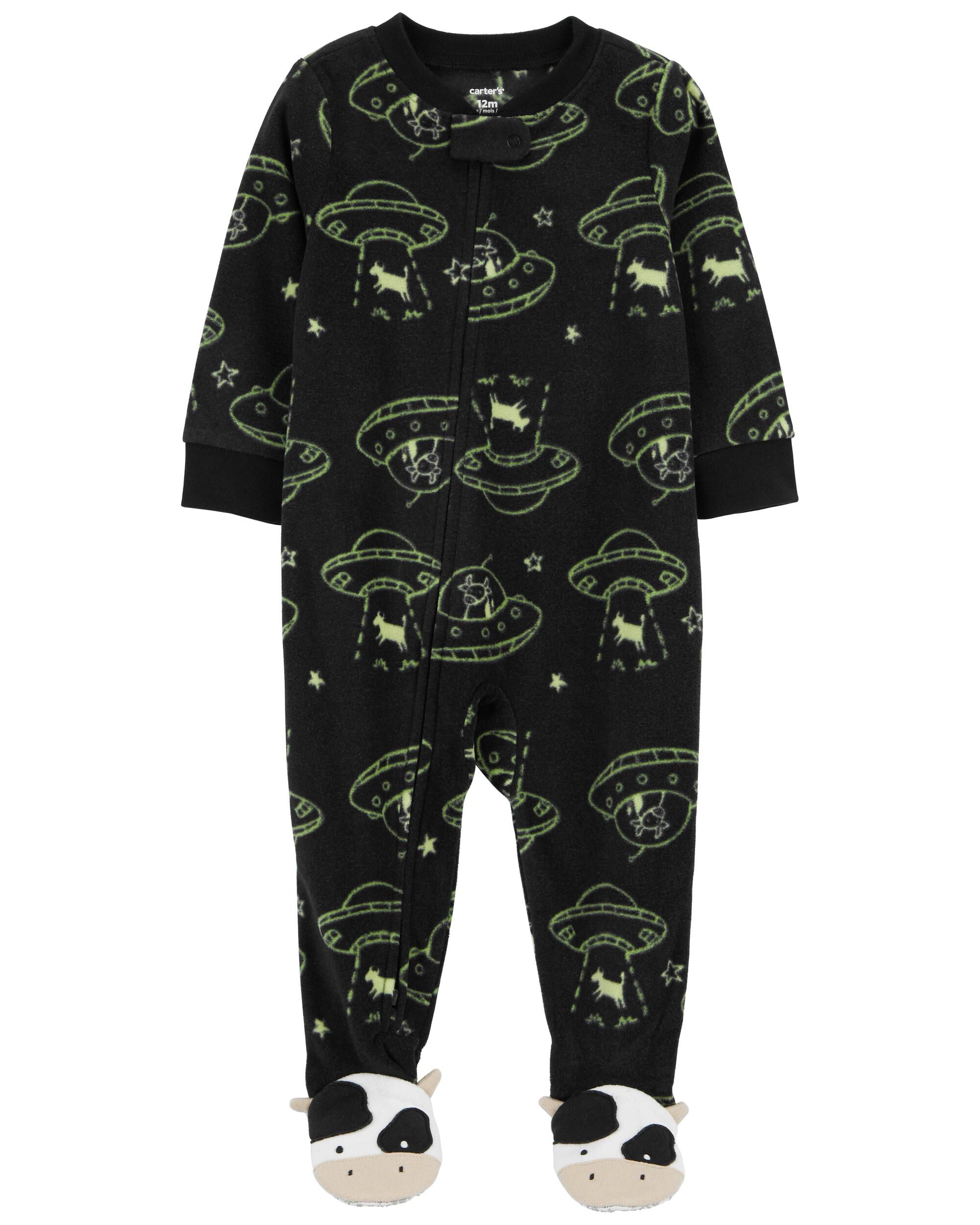 Baby 1 Piece Space Cow Fleece Footie Pajamas Carter s Carter s