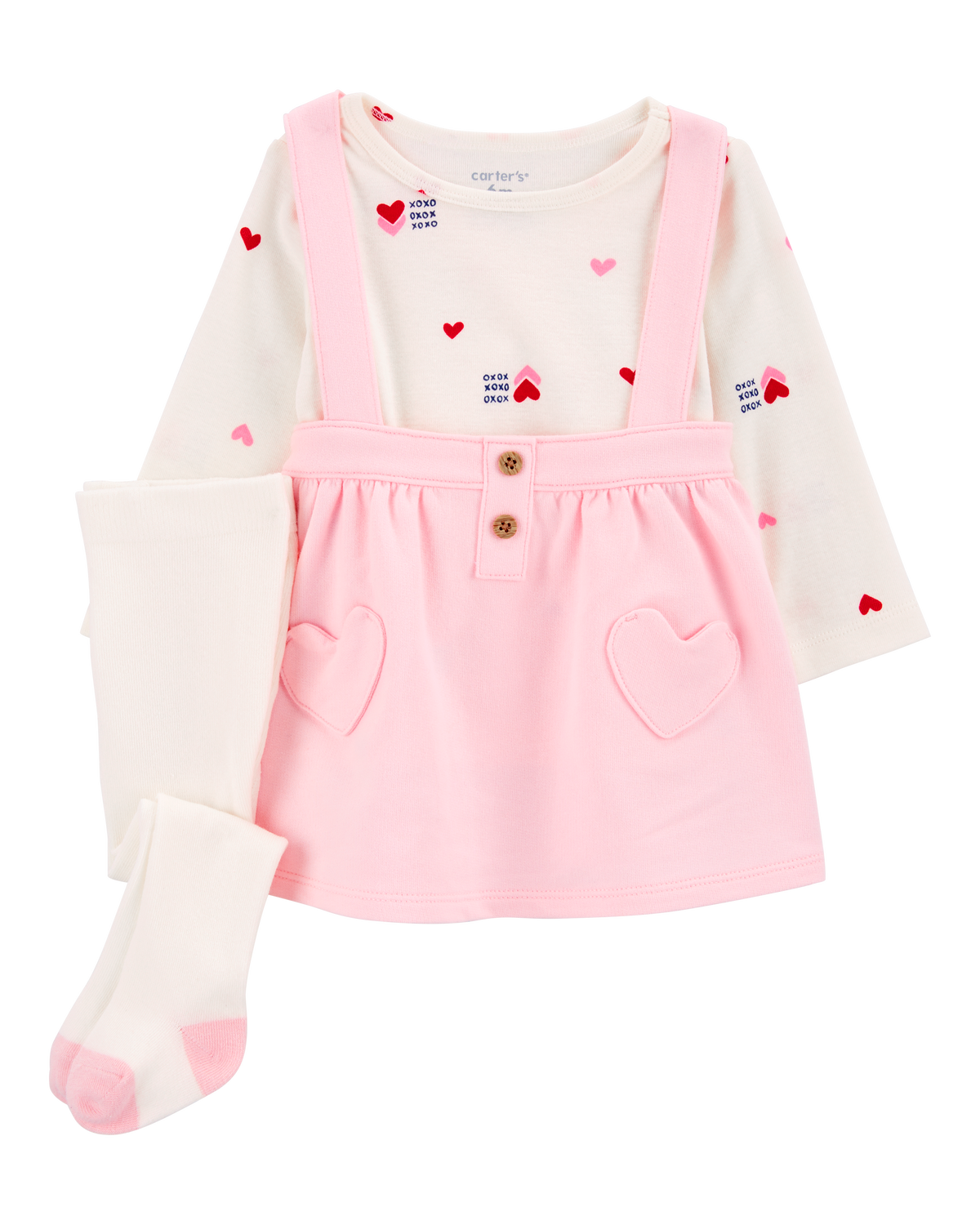 Baby 3Piece Heart Print Jumper Set Carter's Carter's
