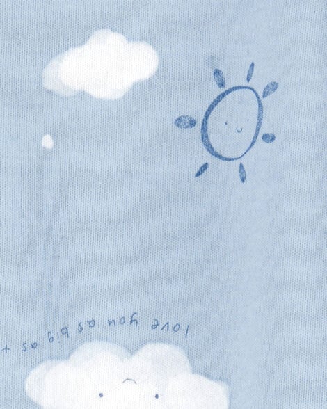 Product image 2 of Baby Boy Cloud Print 2-Way Zip Cotton Sleep & Play Pajamas - Blue