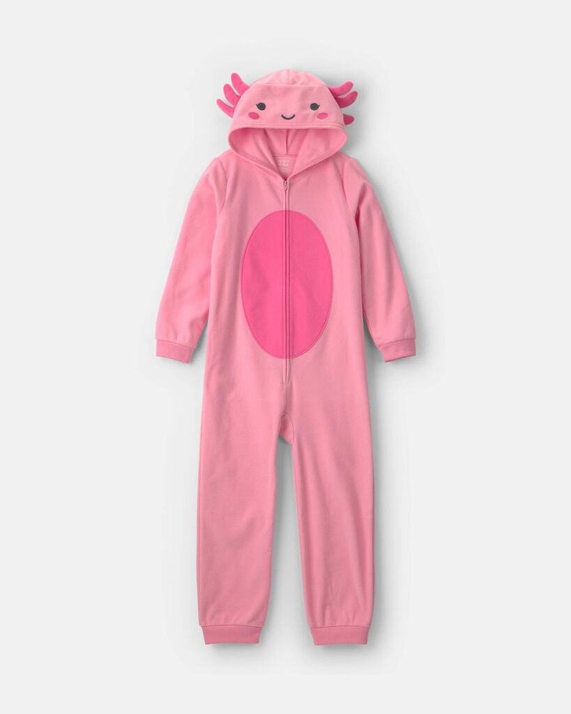 Carter's Axolotl Little & Big Kid Girls Long Sleeve One Piece Pajama, 6, Pink