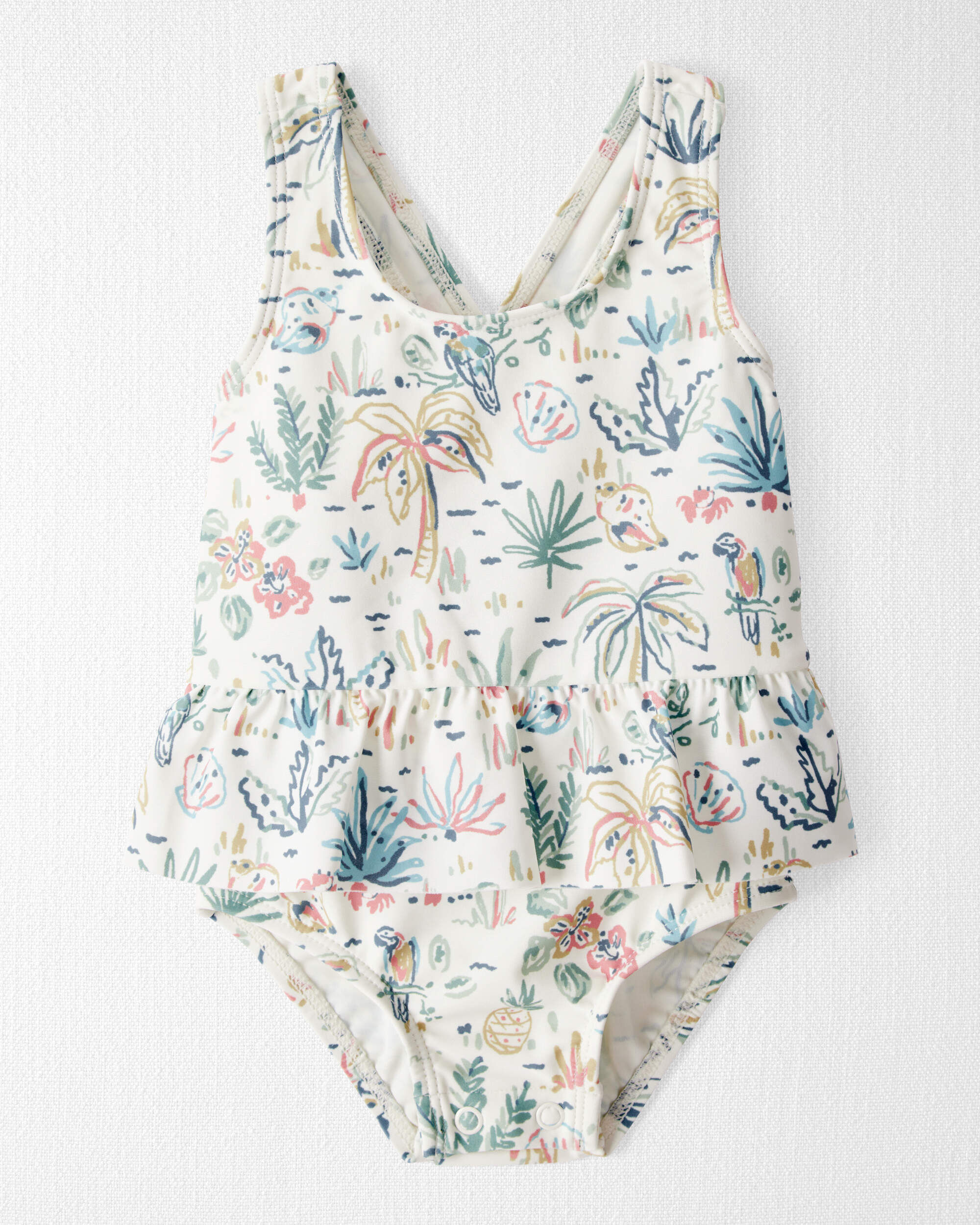 Little Planet Baby Girl Recycled Swimsuit in Tropical Paradise 12M Tropical Paradise 21$