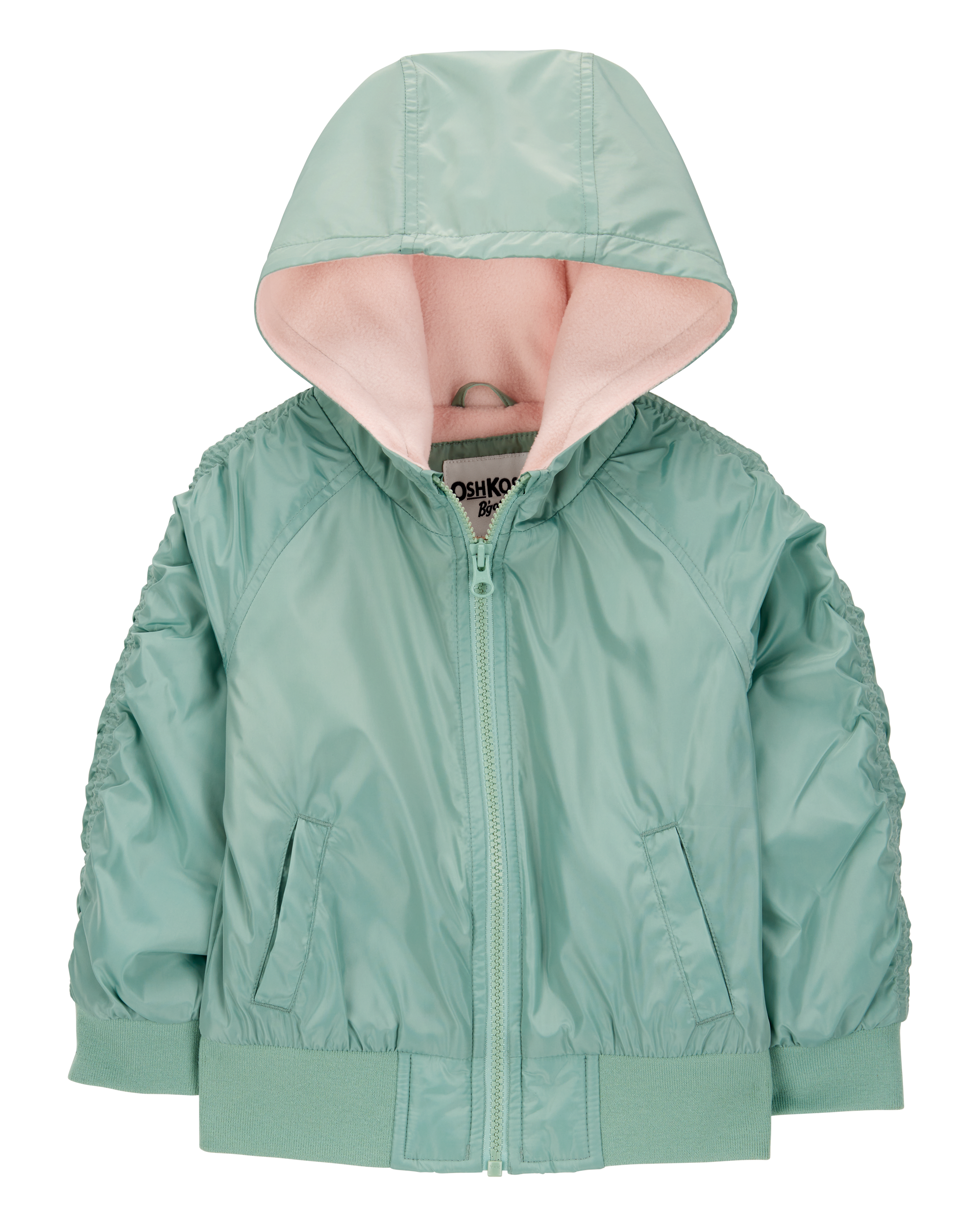 Toddler Girl Fleece-Lined Midweight Bomber Jacket - Green