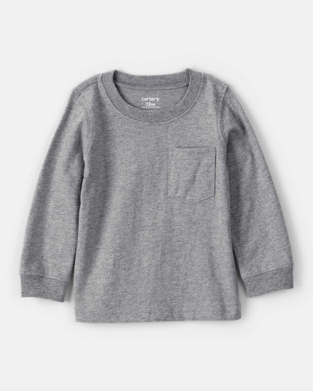 Product image 1 of Baby Boy Long-Sleeve Pocket Tee - Grey