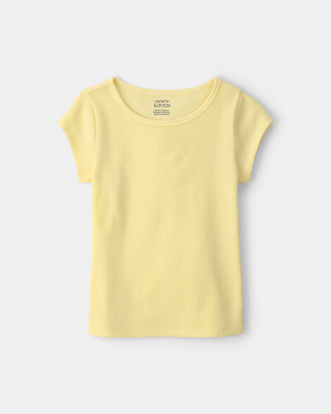 girls rib top - yellow