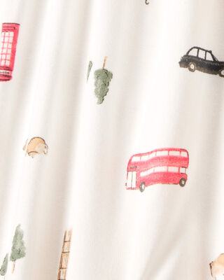 Product image 2 of Baby London Print 2-Way Zip PurelySoft Sleep & Play Pajamas - Ivory