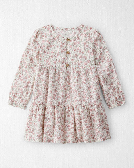 Toddler Girl Organic Cotton Dress in Prairie Blossom Print