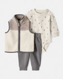 Baby Sherpa Hooded Long-Sleeve Sweater - White