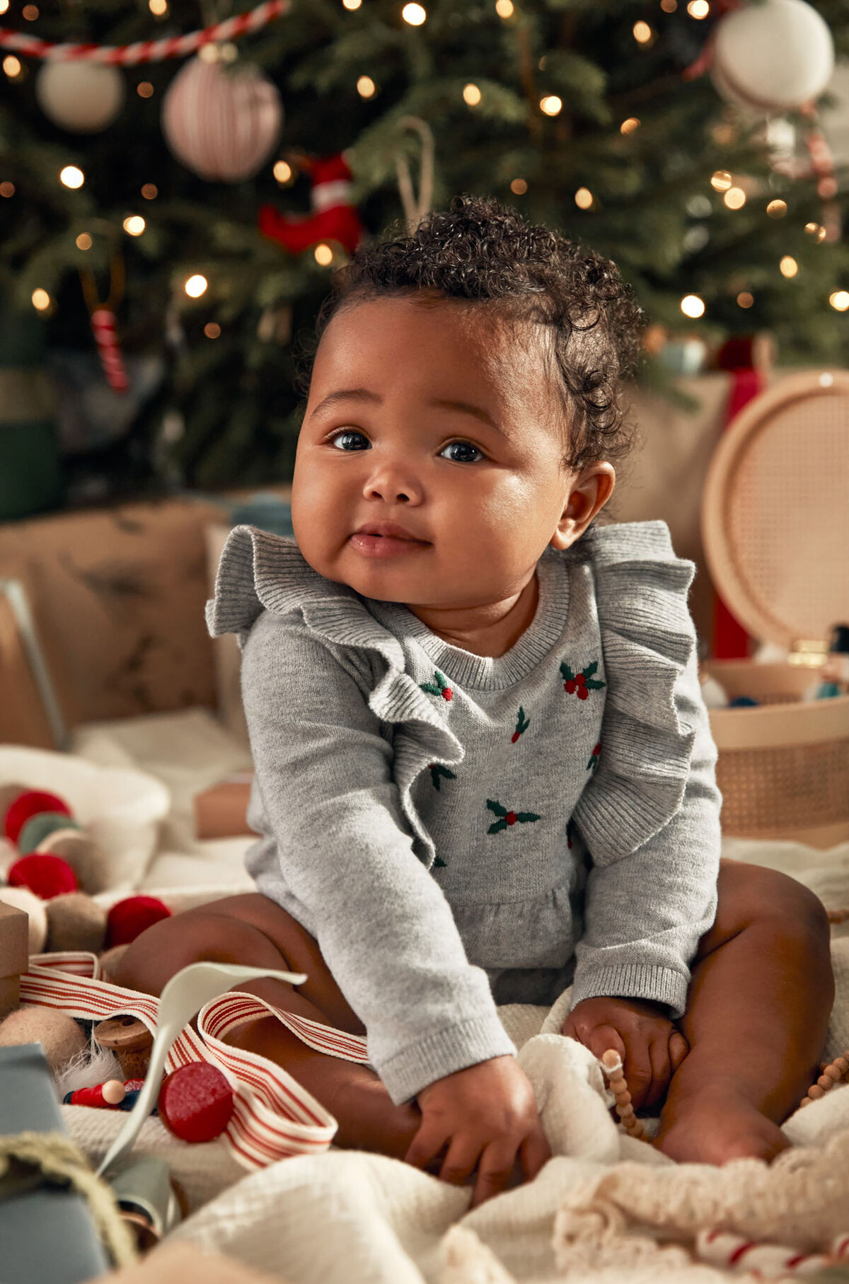 carters christmas dress Girl's "Callie & Carter" Christmas Floral Cotton Dress Adorabella Boutique