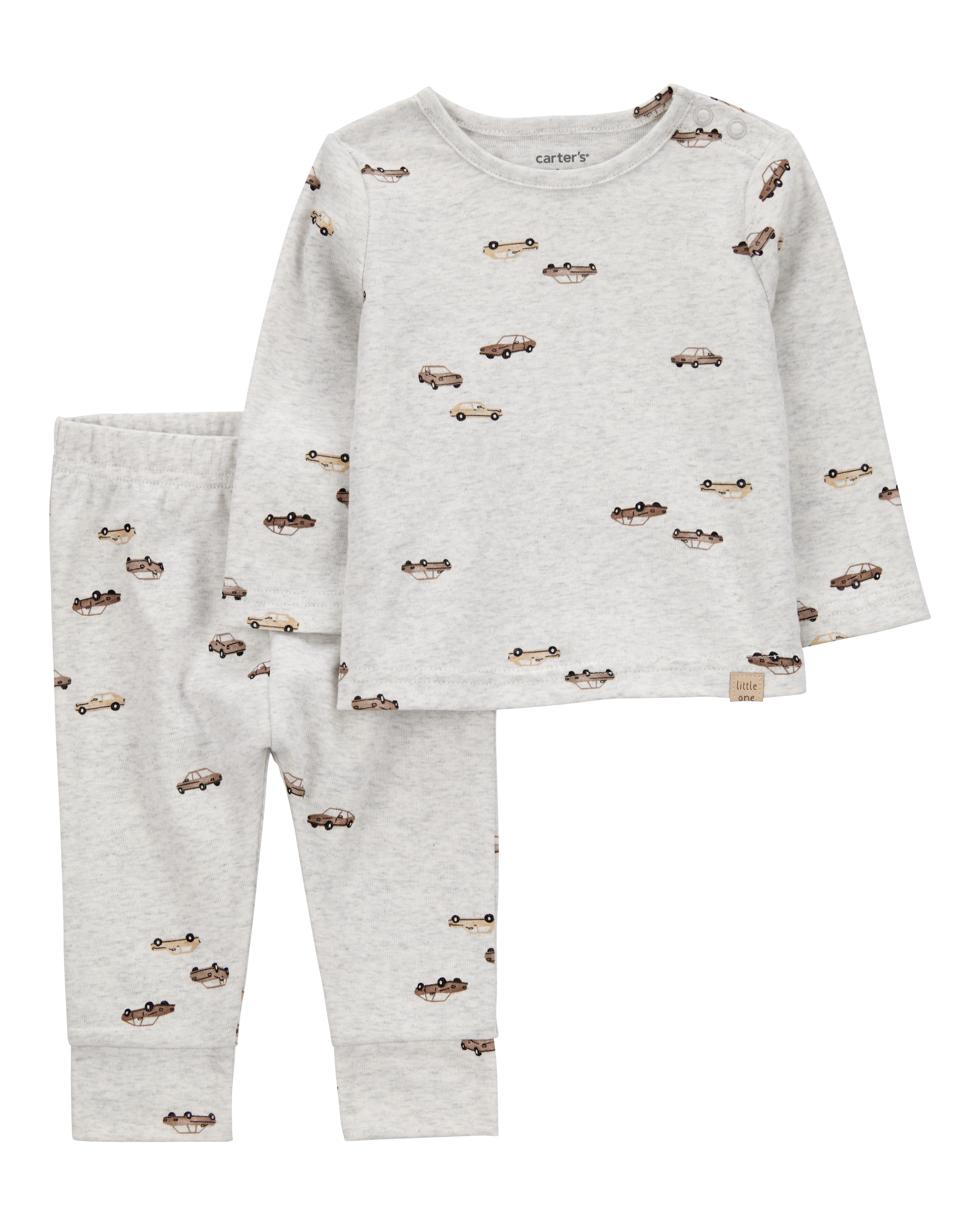 Baby 2-Piece Car Print Long-Sleeve Tee & Pant Set