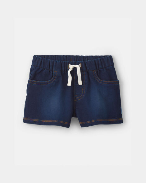 Toddler Girl French Terry Knit Shorts - Dark Wash