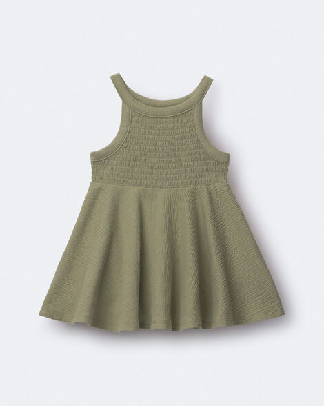 Toddler Girl Smocked Peplum Top - Olive