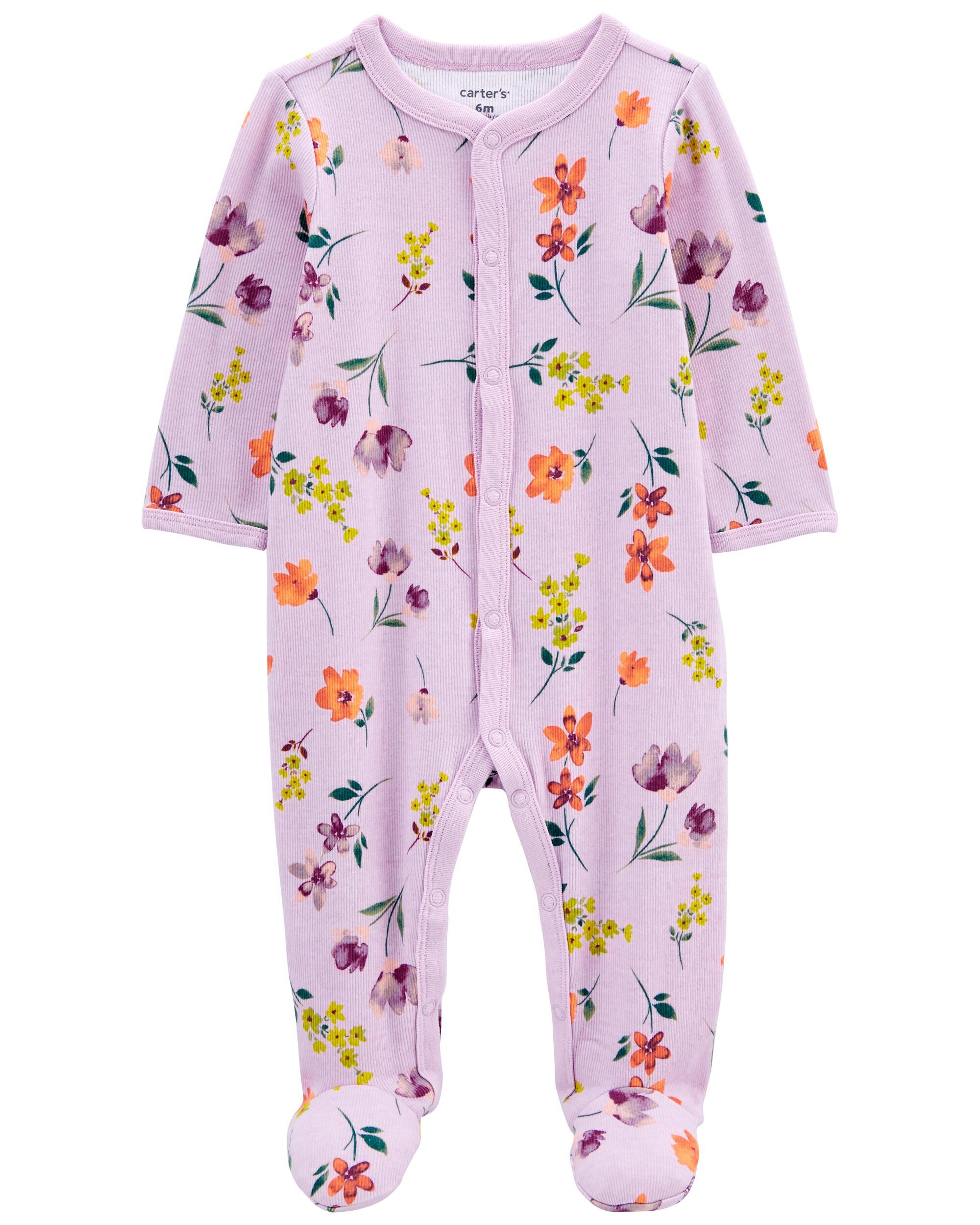 Baby Floral Snap Up Footie Sleep Play Pajamas