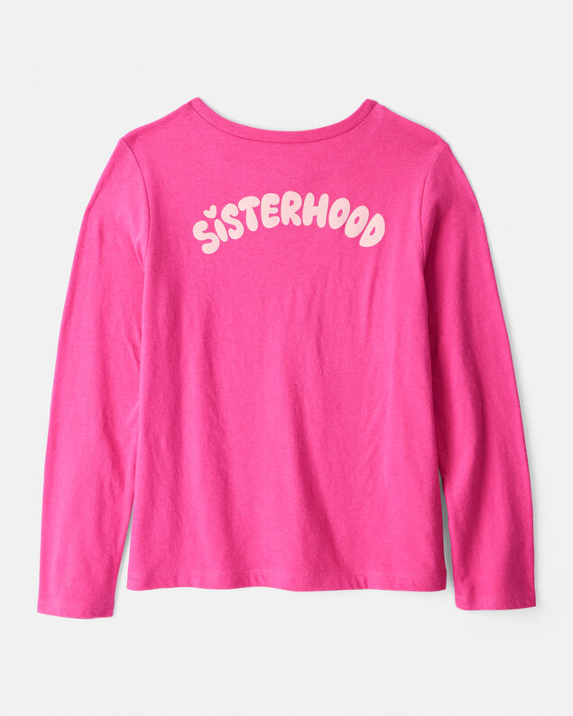 Product image 2 of Girls Sisterhood Long-Sleeve Graphic Tee - Pink