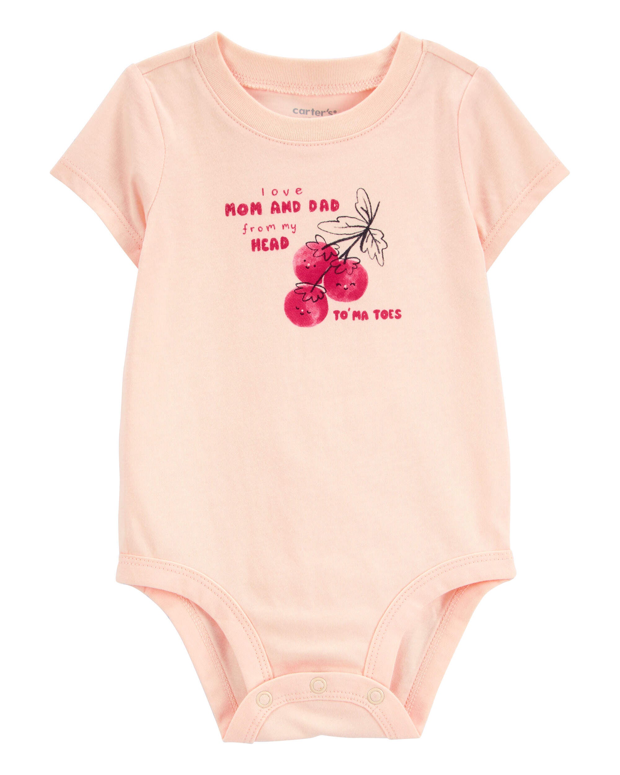 人気新品入荷 Mom Baby And Pink - Bodysuit Short-Sleeve Tomatoes Dad 置物