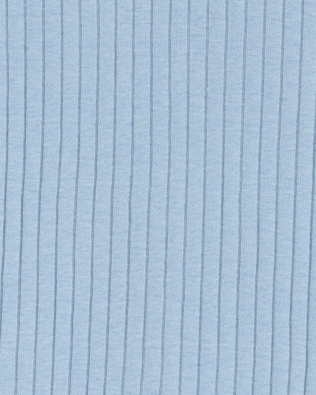 Product image 2 of Kid Solid Ribbed Cotton Blend 2-Piece Pajamas - Blue