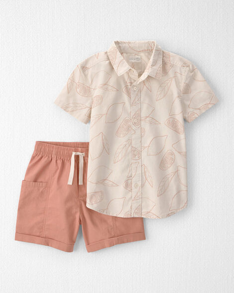 Boys 2-Piece Top & Short Set Made with Organic Cotton in Citrus Summer Print