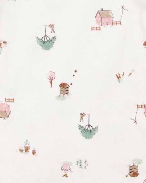  Product image 3 of Baby 3-Piece Barn Print Little Cardigan Set - Pink/White