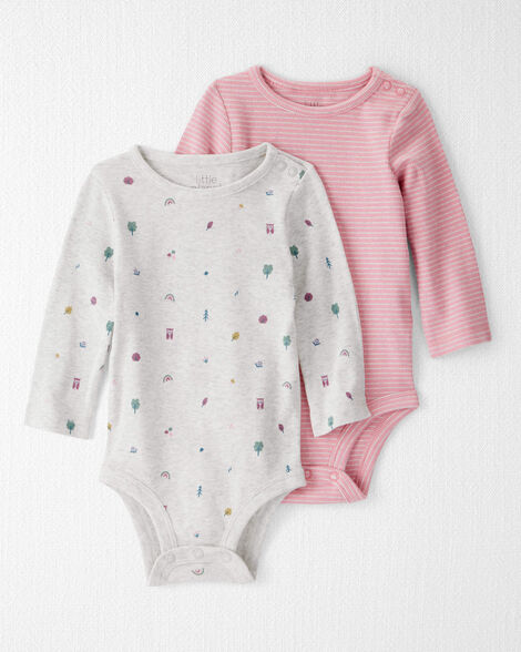 Baby Girl 2-Pack Organic Cotton Bodysuits