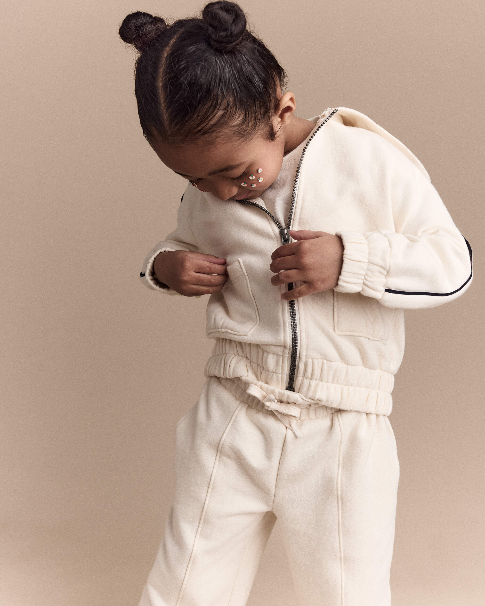 Toddler Girl Linda Wide Leg Pant - Cream