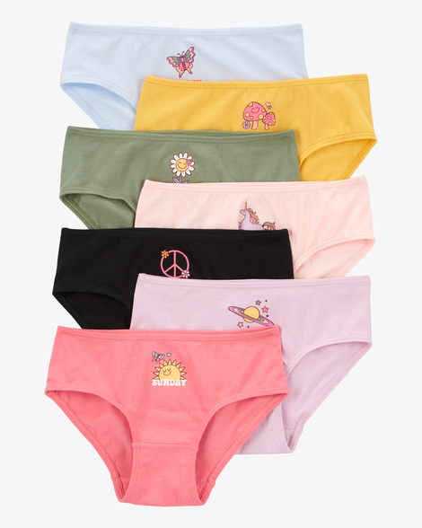 kid 7-pack weekdays hipster stretch cotton undies