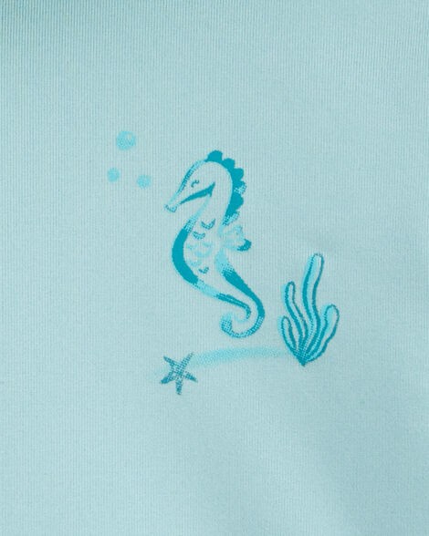  Product image 3 of Toddler UPF 50+ Sun Protection Seahorse Moisture Wicking Active Pullover - Blue