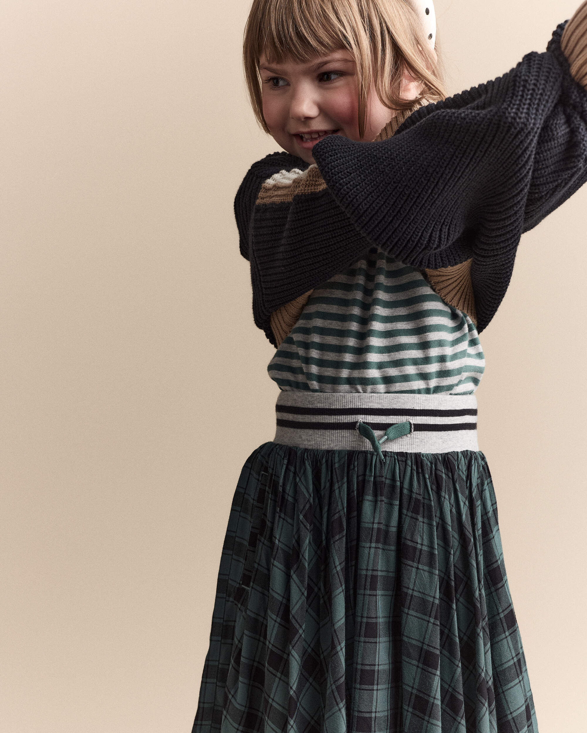 Toddler Girl Avenue Twirl™ Midi Skirt Plaid - Green/Black