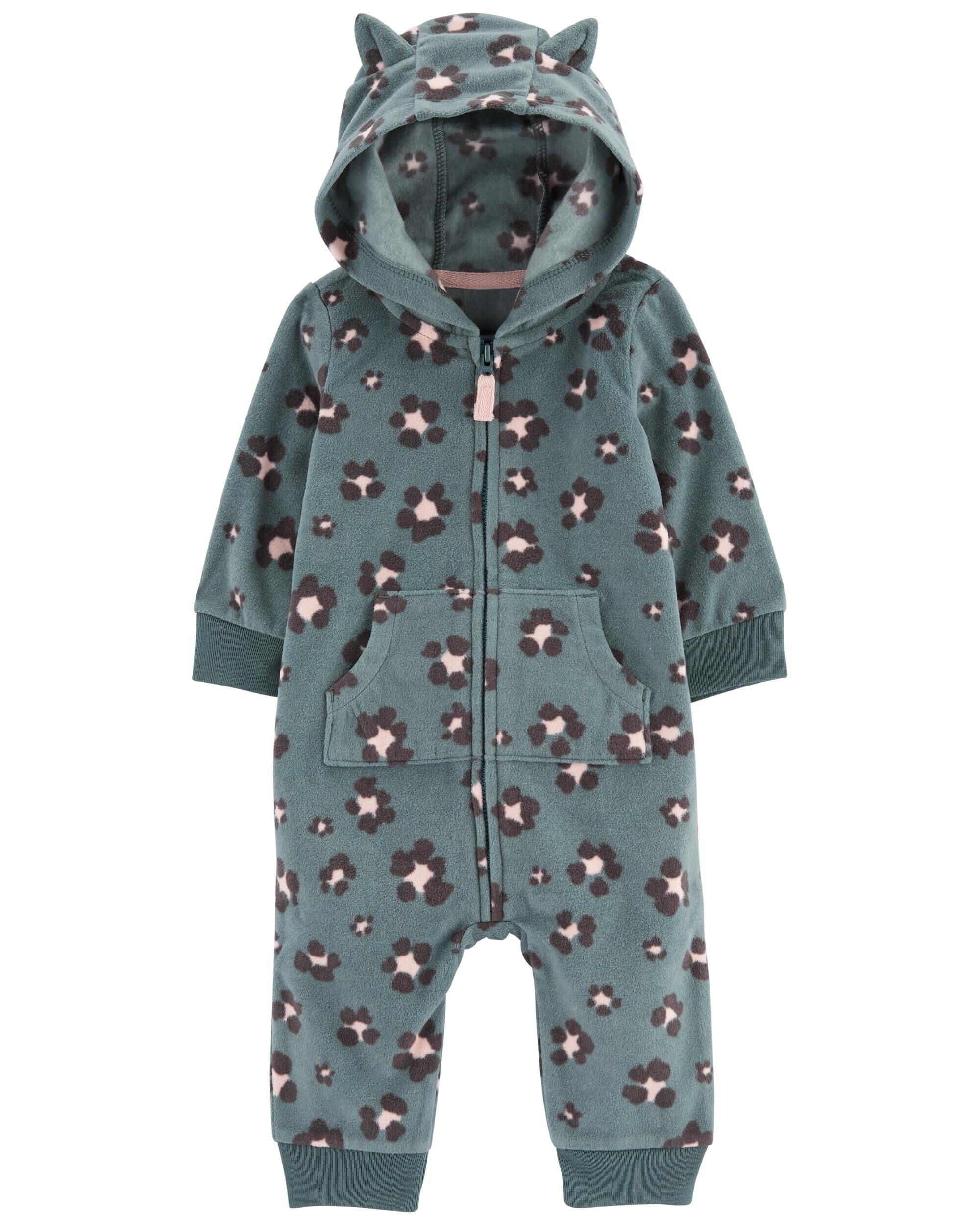 Baby Leopard Hooded Fleece Jumpsuit Carter s Carter s