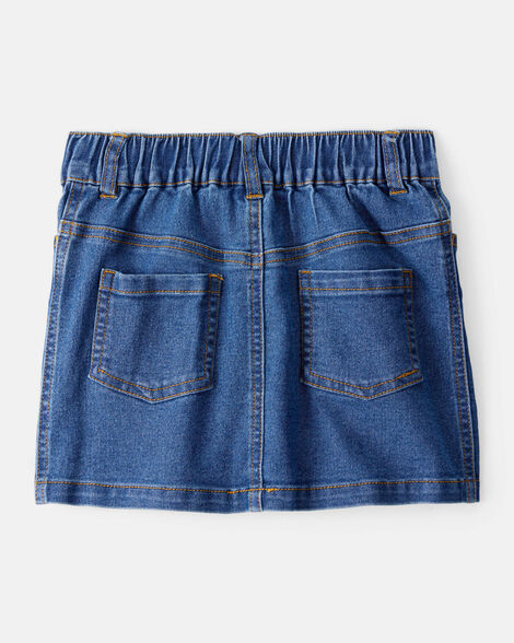 Product image 3 of Toddler Girl Bluey Embroidered Denim Skirt - Blue