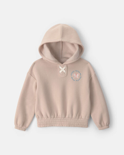 toddler girl 'always doing my favorite things' butterfly hoodie - khaki