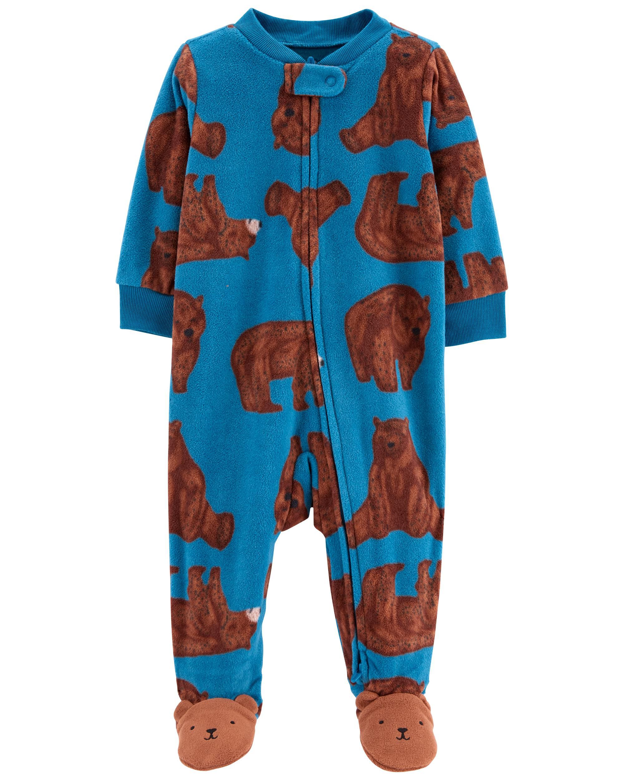 NEW CARTERS CHILDRENS BOYS CONSTRUCTION VEHICLES FLEECE SLEEPER SZ 8 