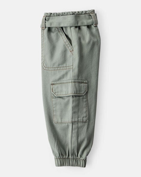  Product image 3 of Baby Girl Cotton Cargo Joggers - Green