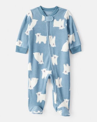 Baby Boy Fox Striped Loose Fit Long-Sleeve Sleep & Play Pajamas - Brown