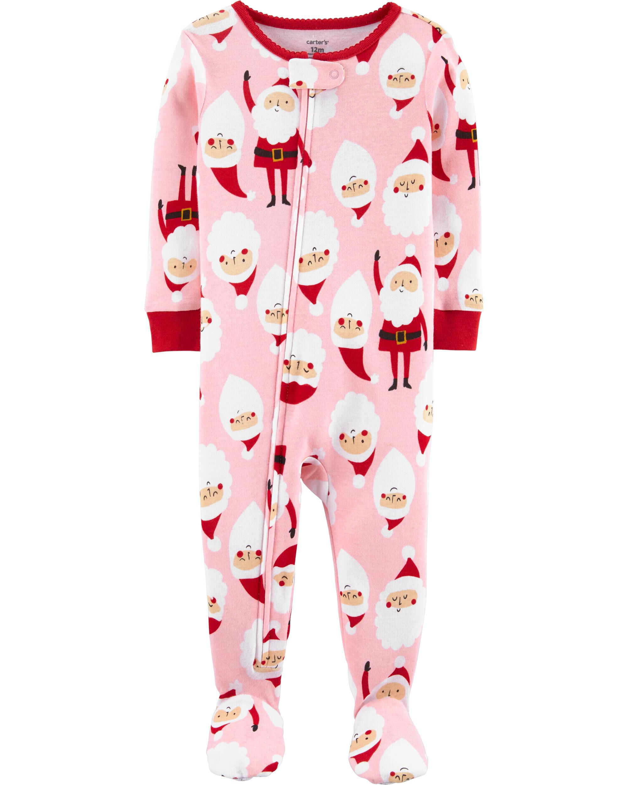 Details about   NWT CARTER'S ON THE NICE LIST FOOTED PAJAMAS SIZE 18M SANTA
