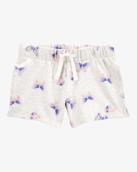  Product image 1 of Toddler Butterfly Print Pull-On French Terry Shorts - Gray