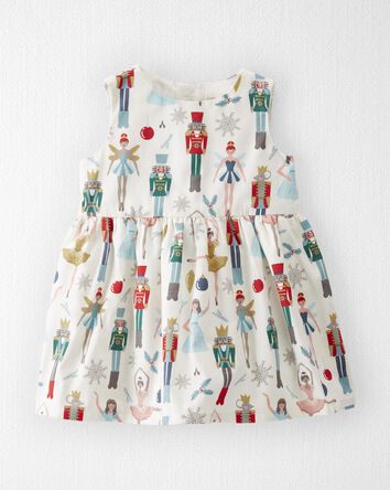 Baby Organic Cotton Pleated Dress