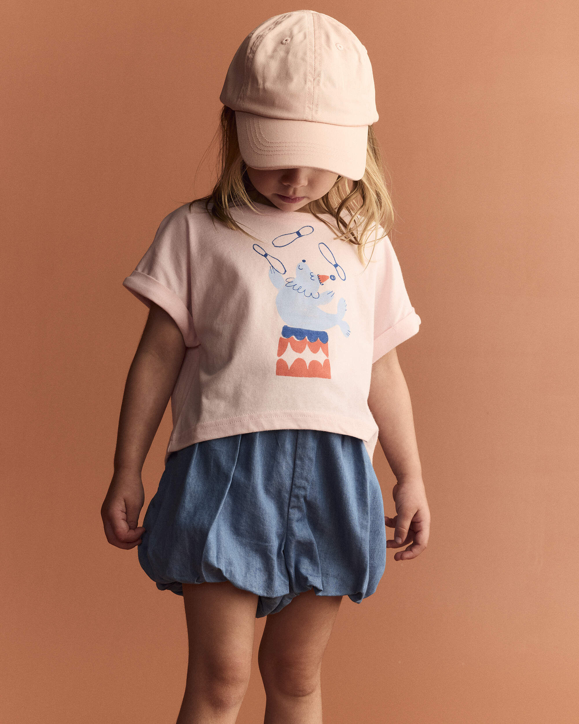 Otter Avenue Toddler Girl Breezy High-Low Top in Circus Print 12M Pink 10$