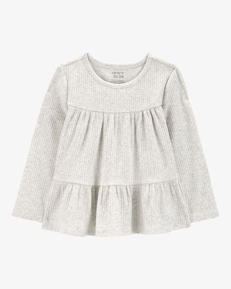 Product image 1 of Baby Tiered Long-Sleeve Ribbed Top