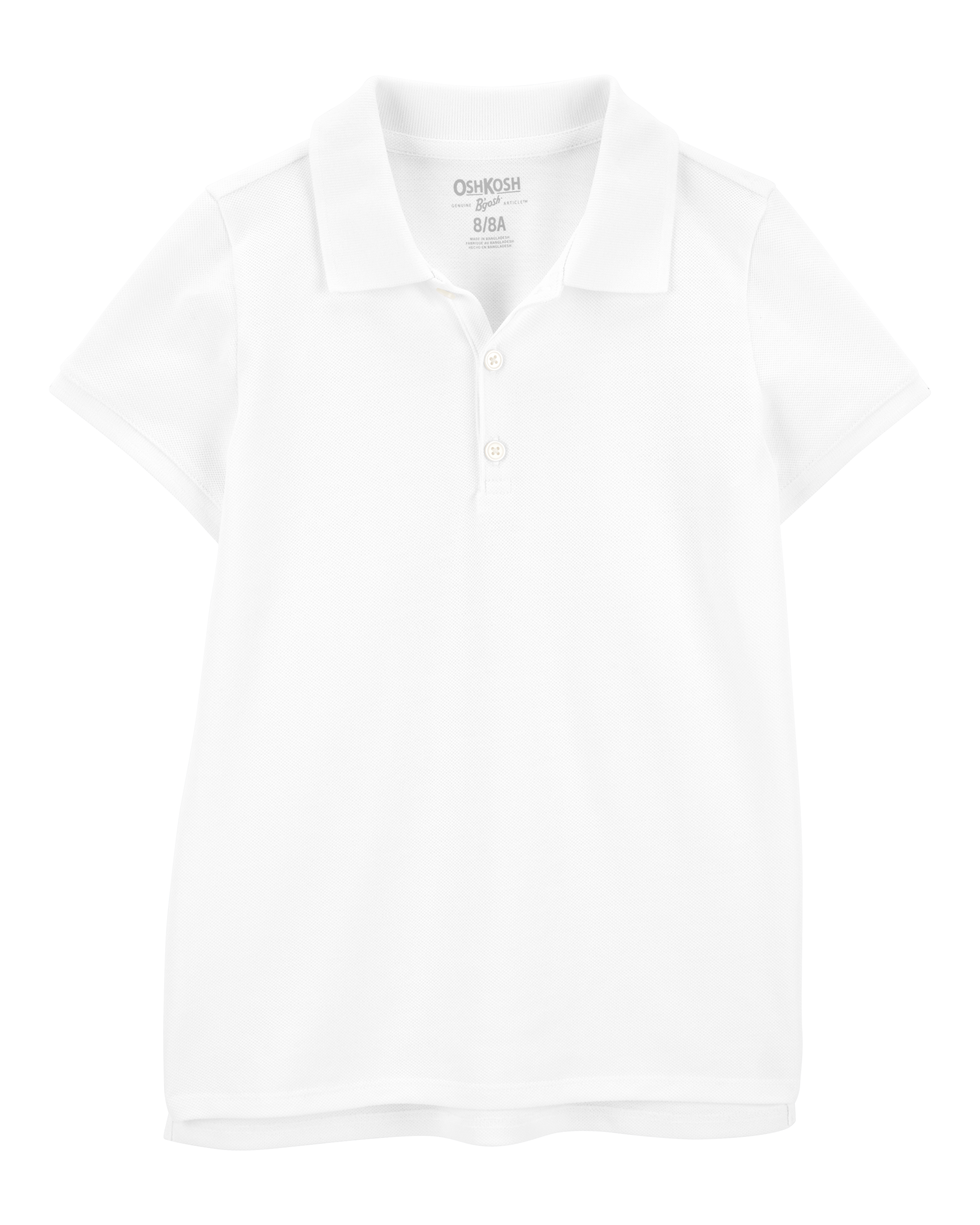 Girls Piqué Polo Shirt - White